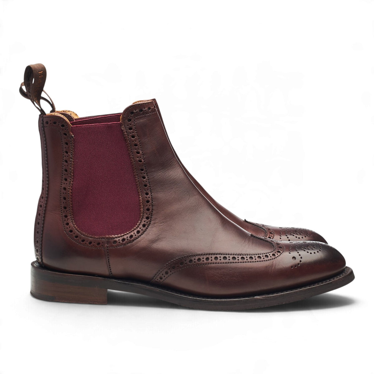 Women's 'Charlotte' Burgundy Leather Chelsea Boots UK 6 D