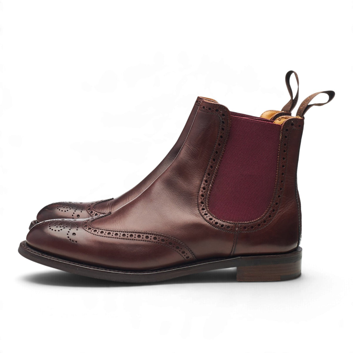 Women's 'Charlotte' Burgundy Leather Chelsea Boots UK 6 D