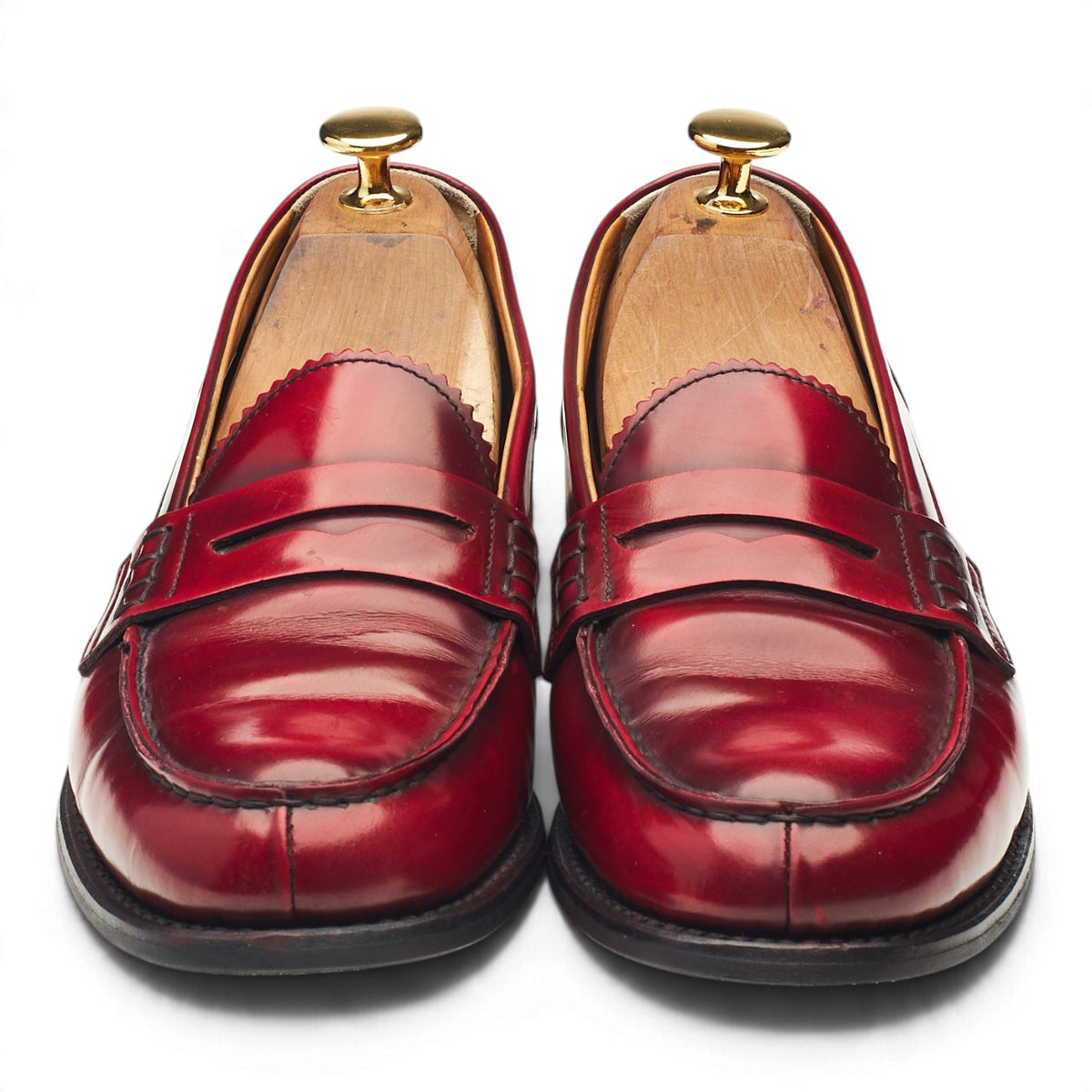 Women's 'Sally' Red Leather Loafers UK 6 EU 39