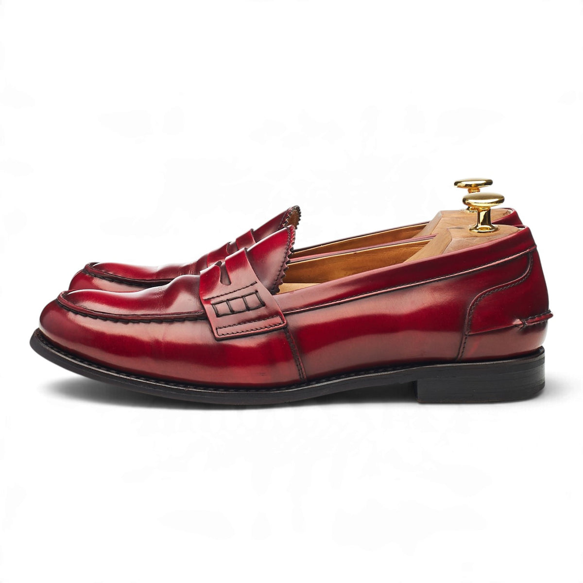 Women's 'Sally' Red Leather Loafers UK 6 EU 39