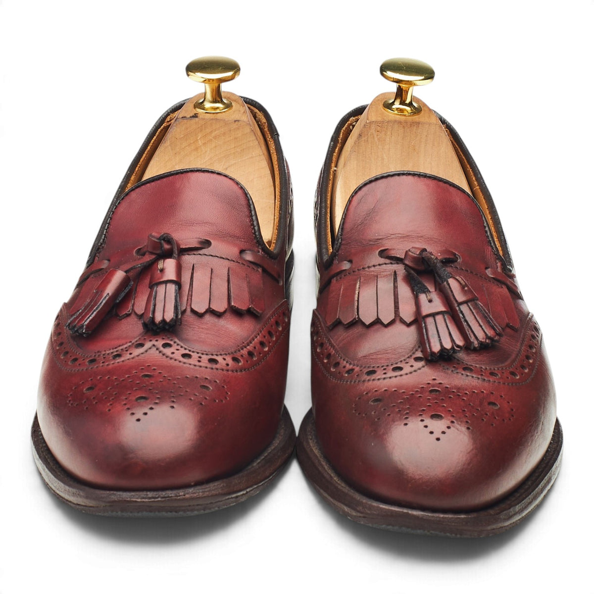 Women's 'Brooke' Burgundy Leather Tassel Loafers UK 4 D
