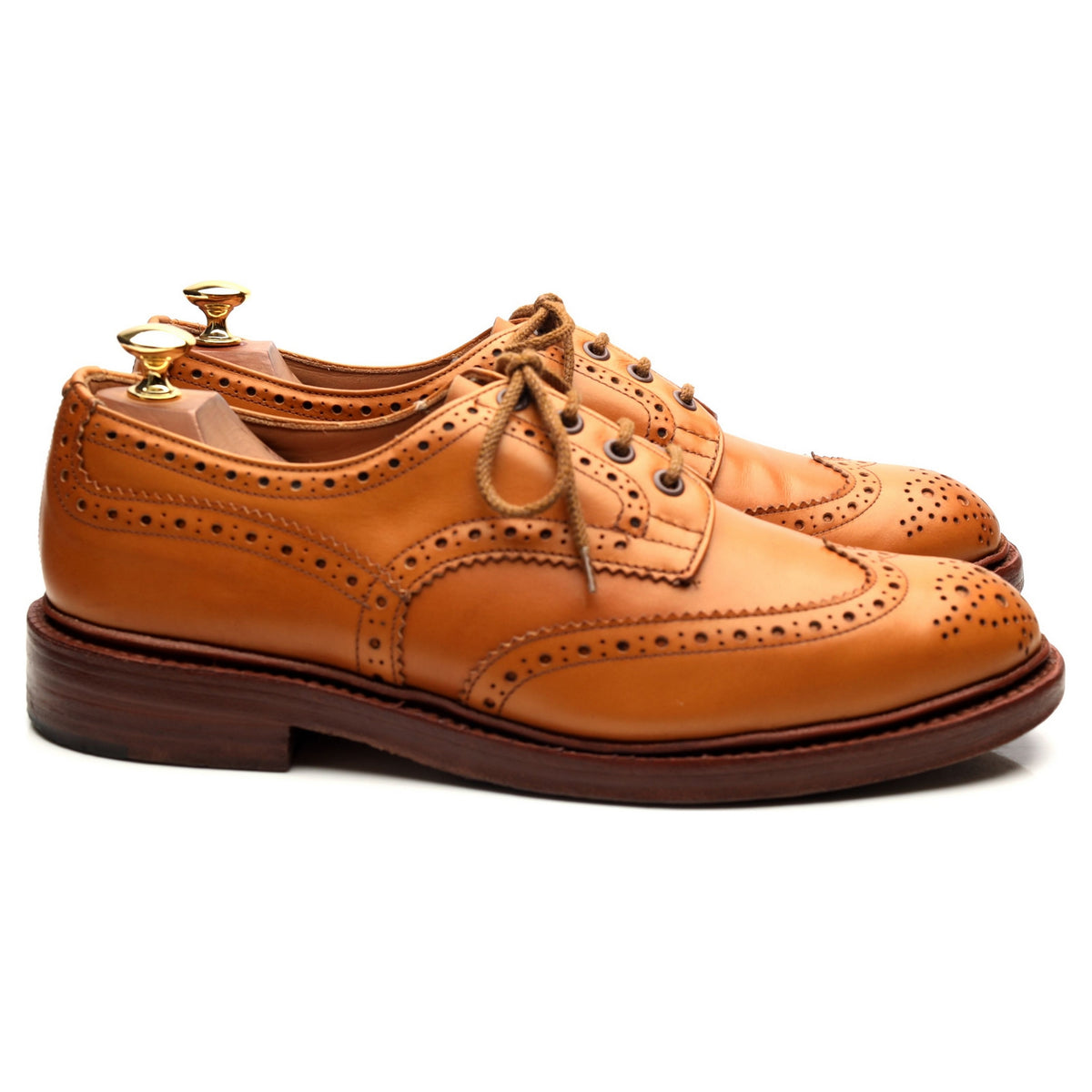 &#39;Bourton&#39; Tan Brown Leather Derby Brogues UK 9.5