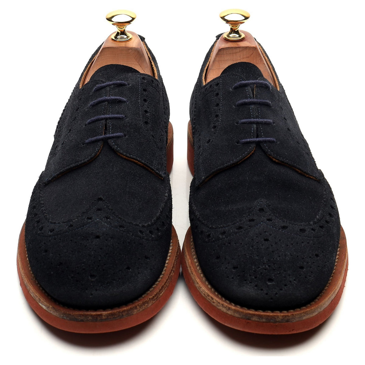 Navy Blue Suede Unlined Derby Brogues UK 9 F