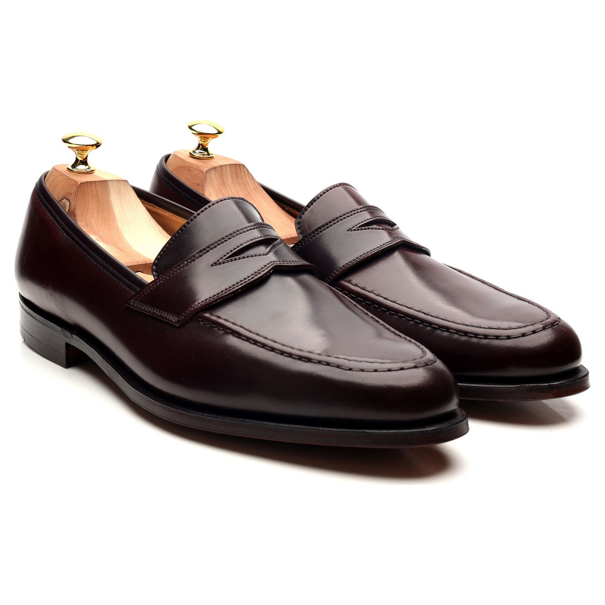 New &amp; Lingwood Burgundy Cordovan Leather Loafers UK 11 E