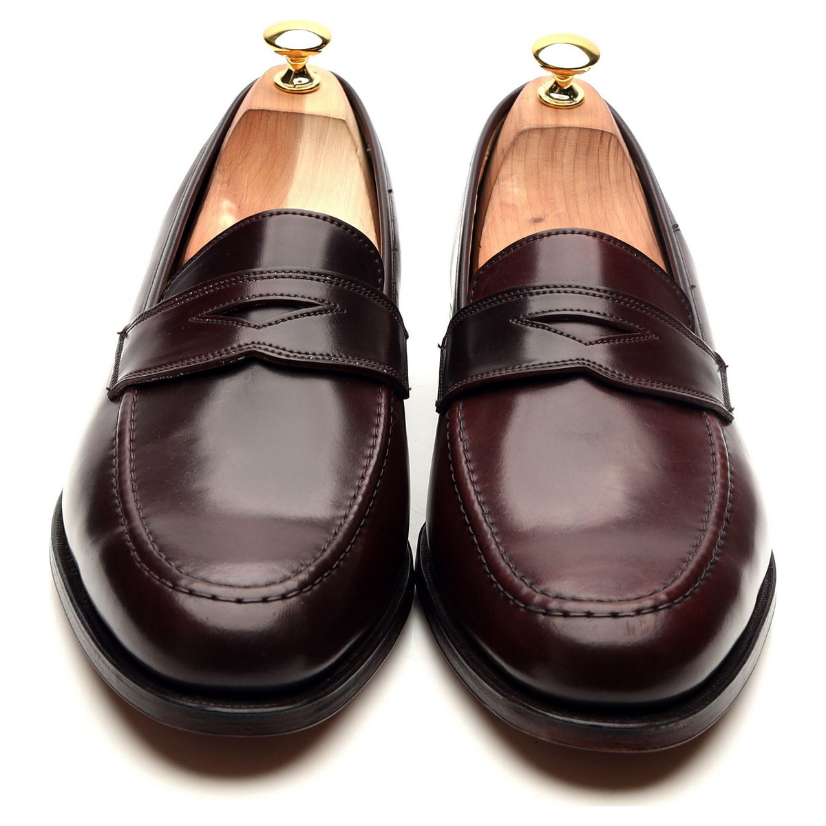 New &amp; Lingwood Burgundy Cordovan Leather Loafers UK 11 E