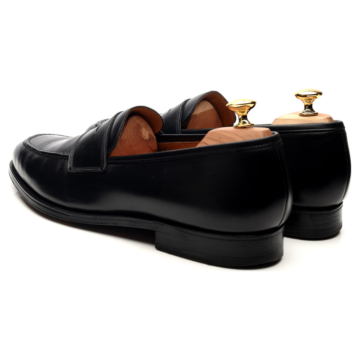 Black Leather Loafers Split Toe Loafers UK 11 E