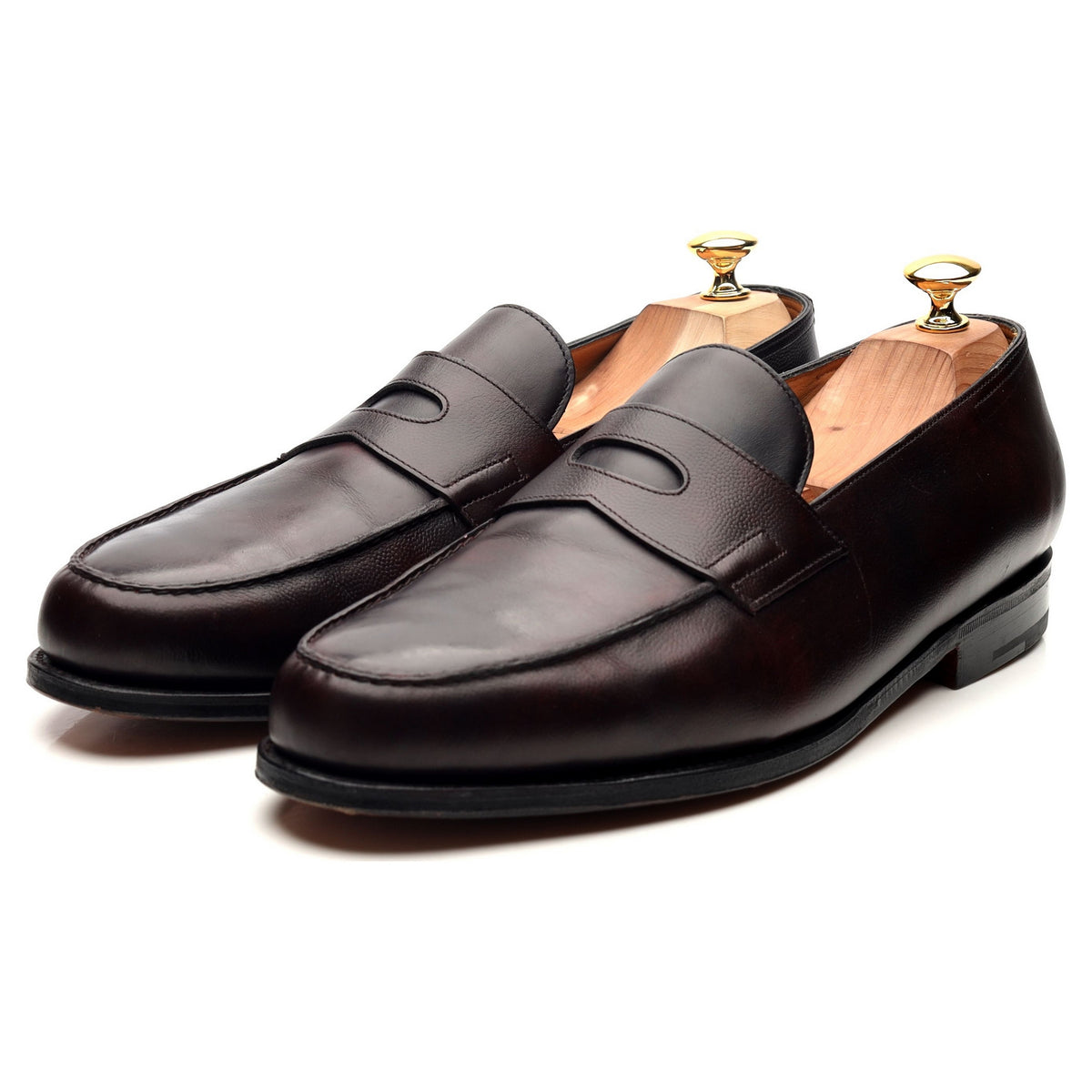 &#39;Lopez&#39; Burgundy Museum Leather Loafers UK 10 E