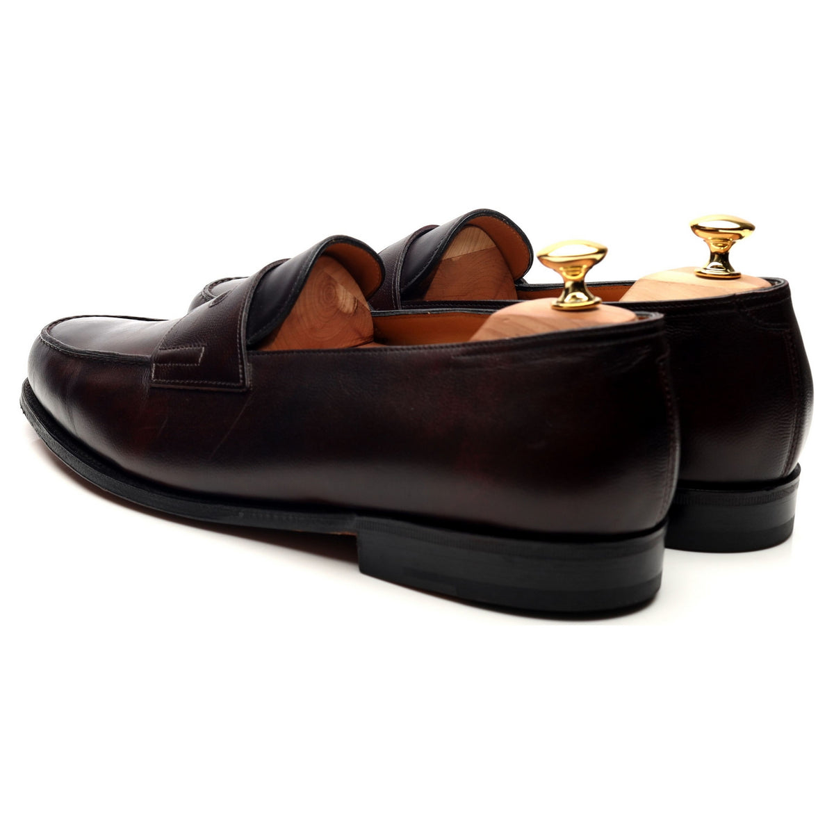 &#39;Lopez&#39; Burgundy Museum Leather Loafers UK 10 E