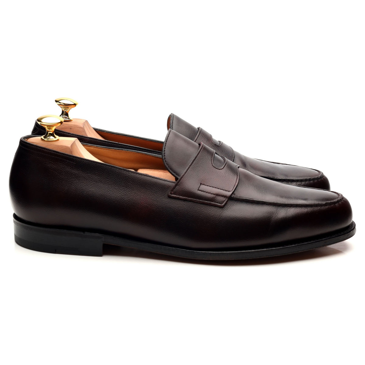 &#39;Lopez&#39; Burgundy Museum Leather Loafers UK 10 E
