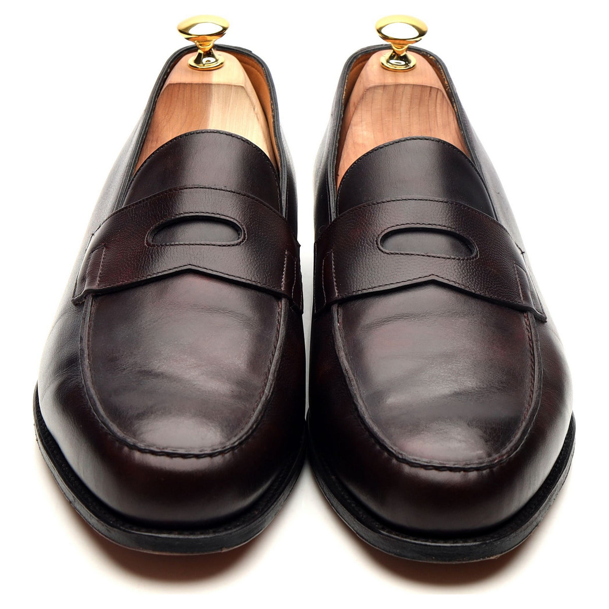 &#39;Lopez&#39; Burgundy Museum Leather Loafers UK 10 E