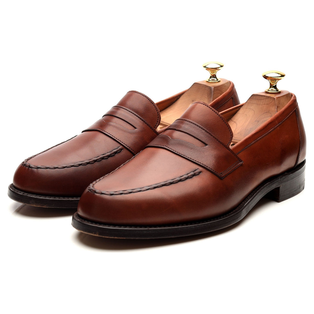 Tan Brown Leather Loafers UK 9 F