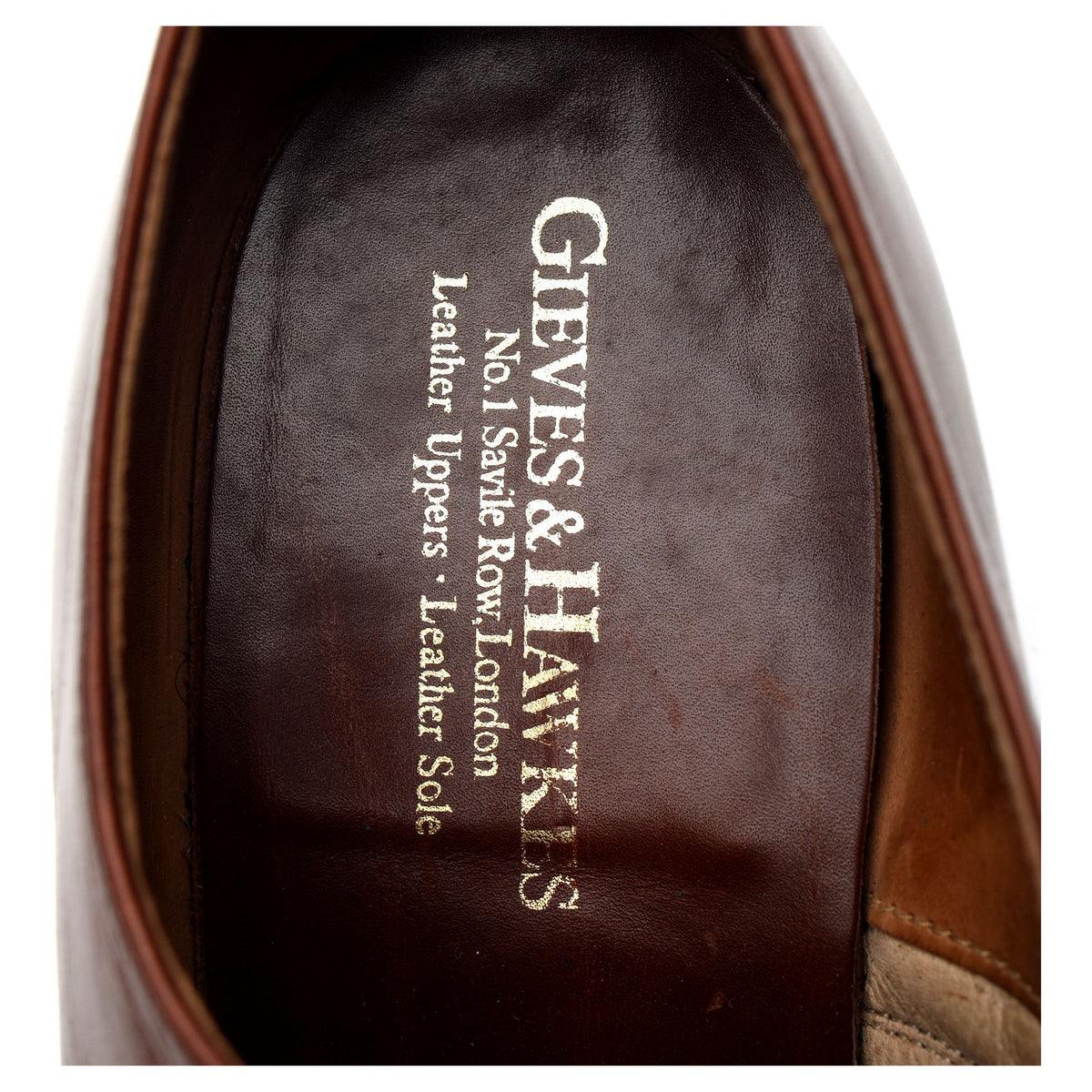 Gieves &amp; Hawkes Brown Leather Oxford UK 7.5 F