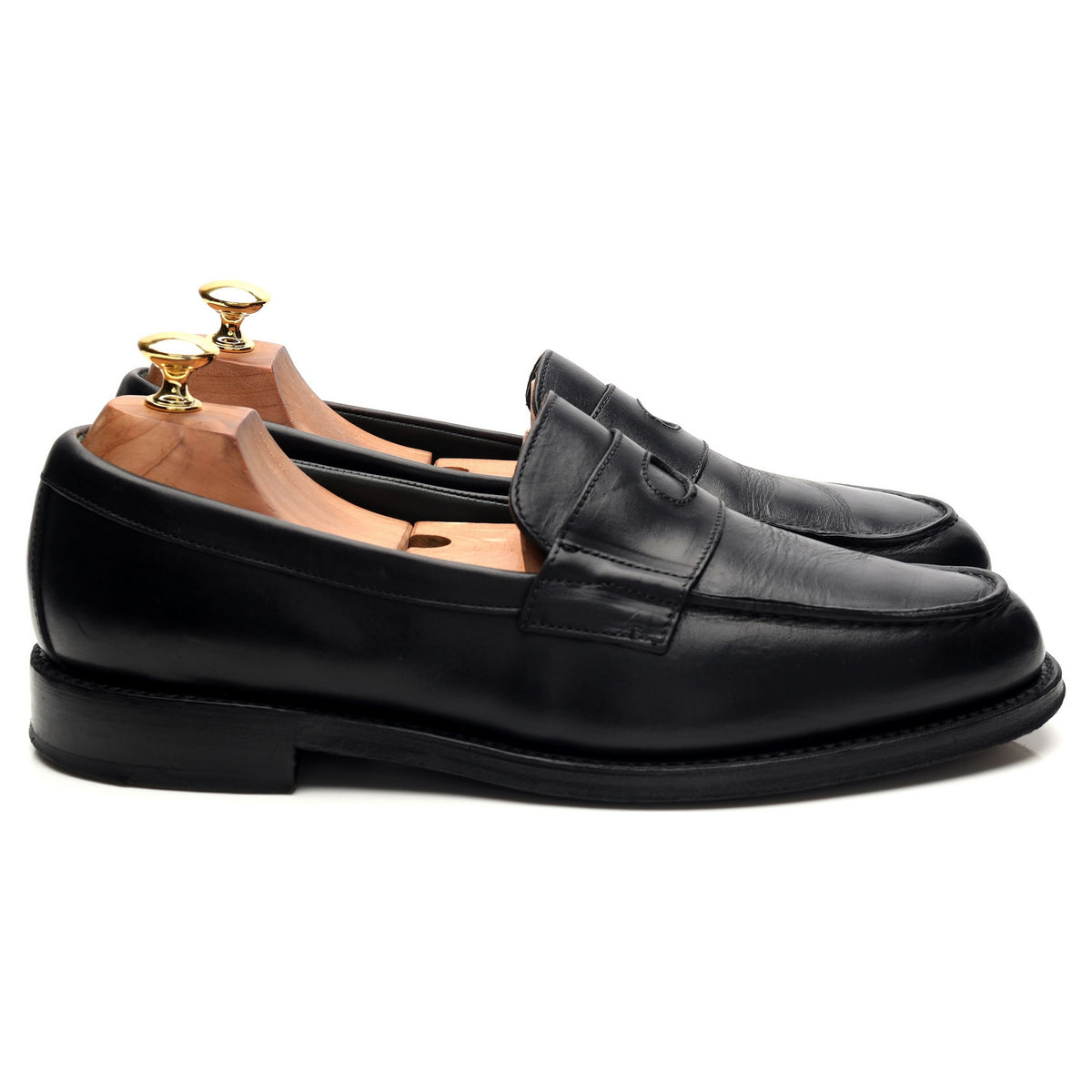 &#39;Charles&#39; Black Leather Loafers UK 9