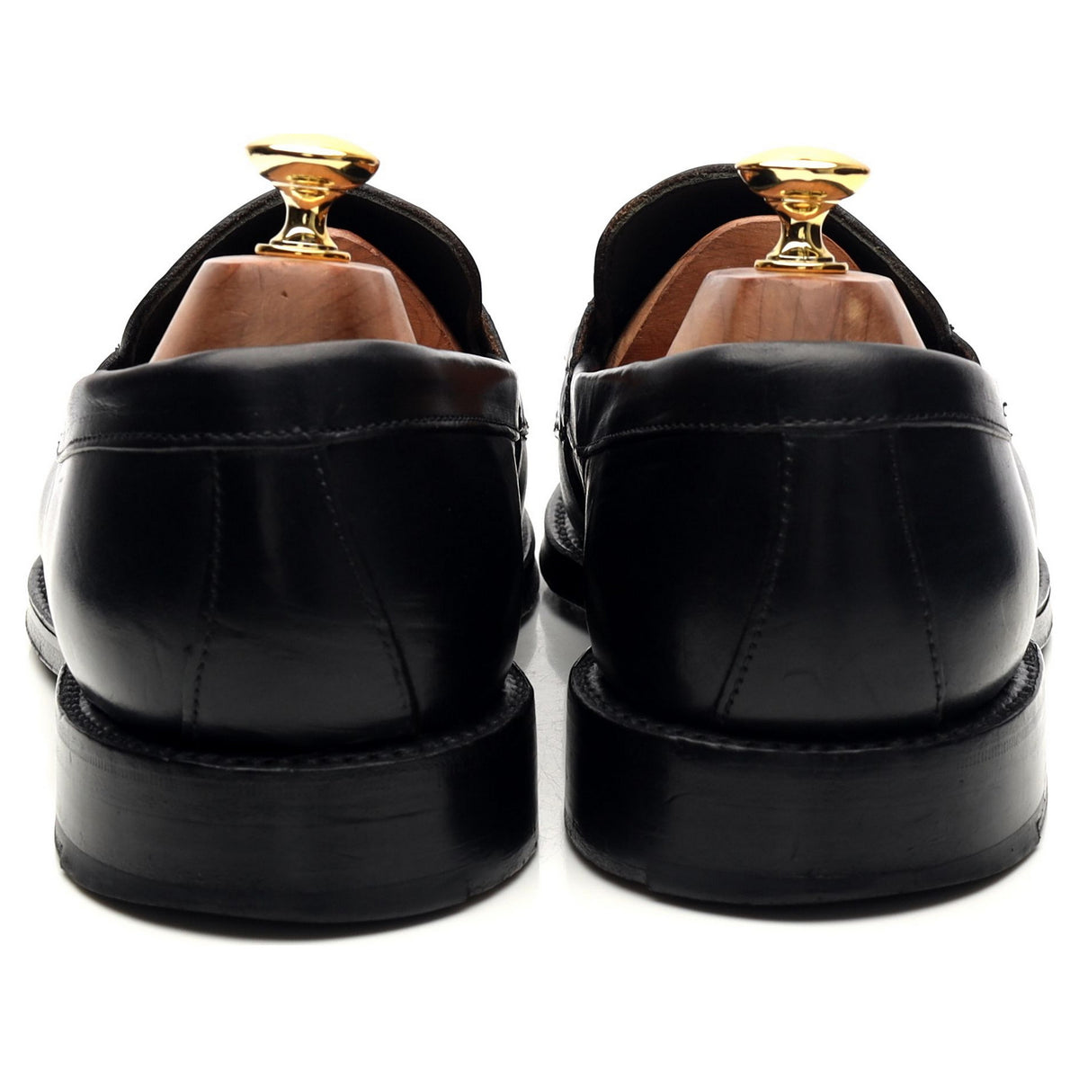 &#39;Charles&#39; Black Leather Loafers UK 9