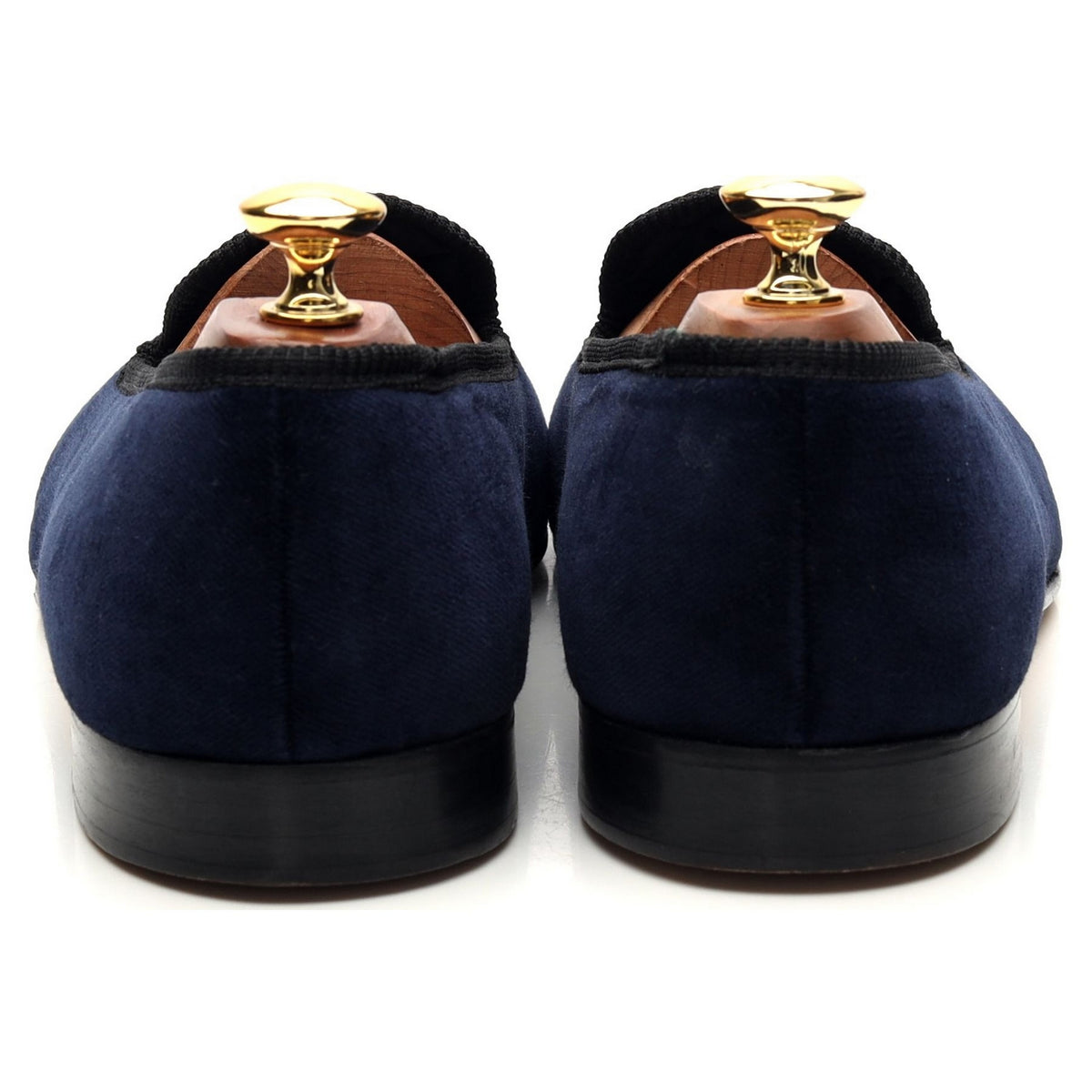 &#39;Skull &amp; Crossbones&#39; Navy Blue Velvet Slippers UK 9.5