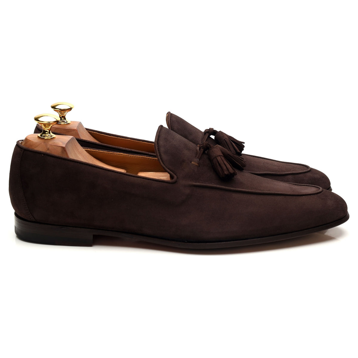 Dark Brown Suede Tassel Loafers UK 10 EU 44