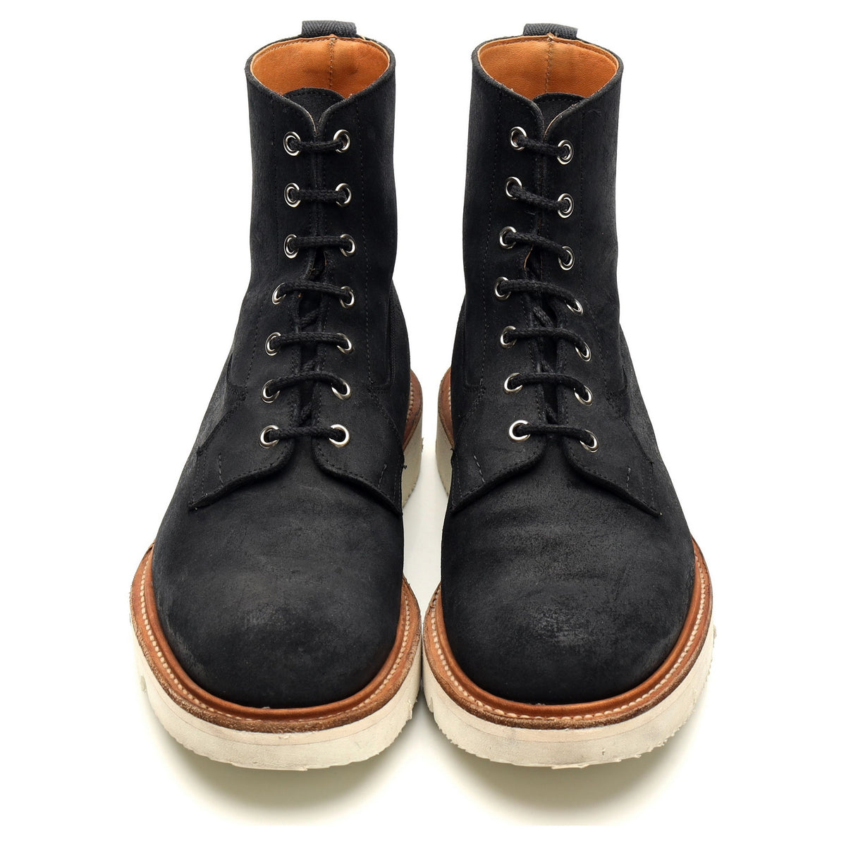 &#39;Burford&#39; Black Waxed Suede Boots UK 8