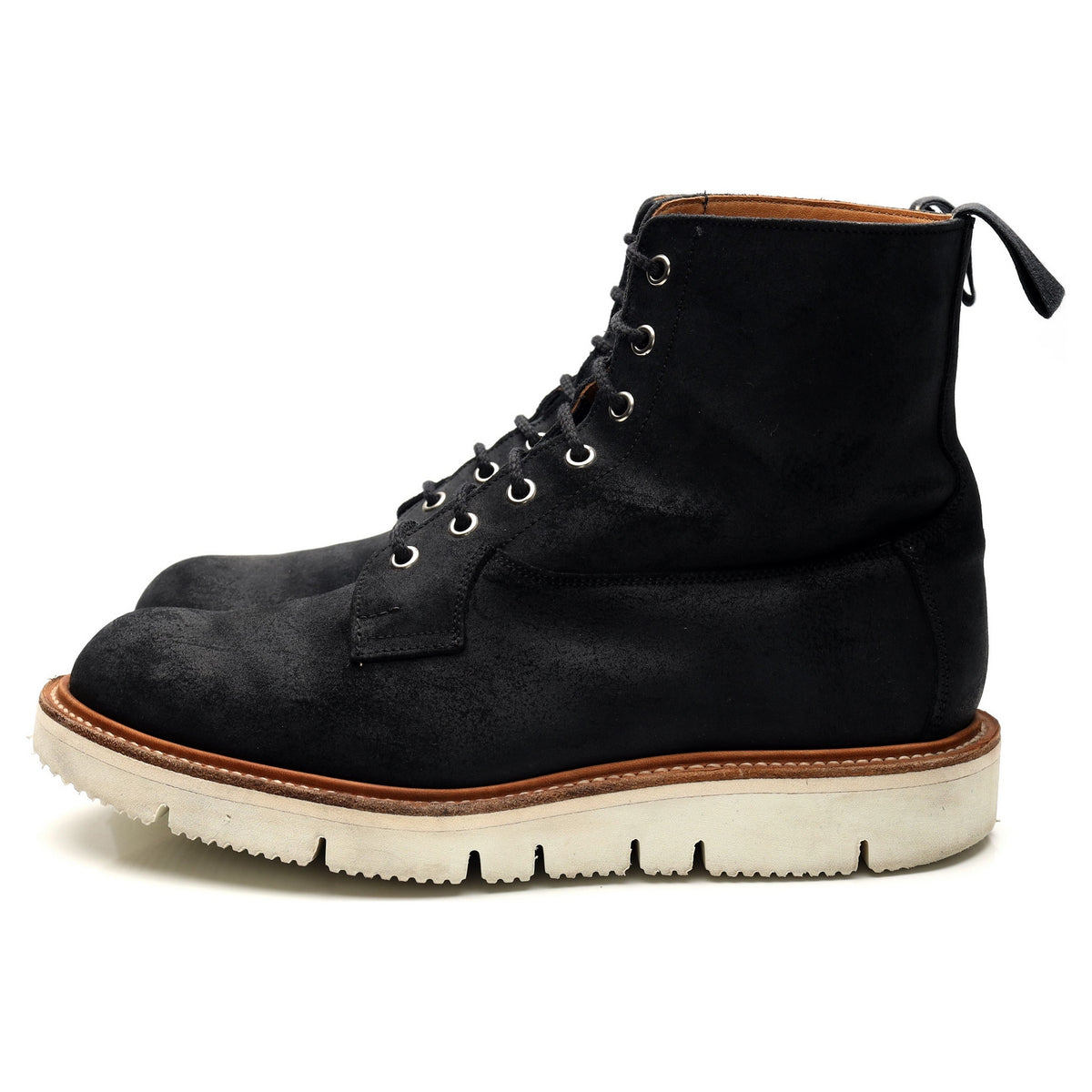 &#39;Burford&#39; Black Waxed Suede Boots UK 8