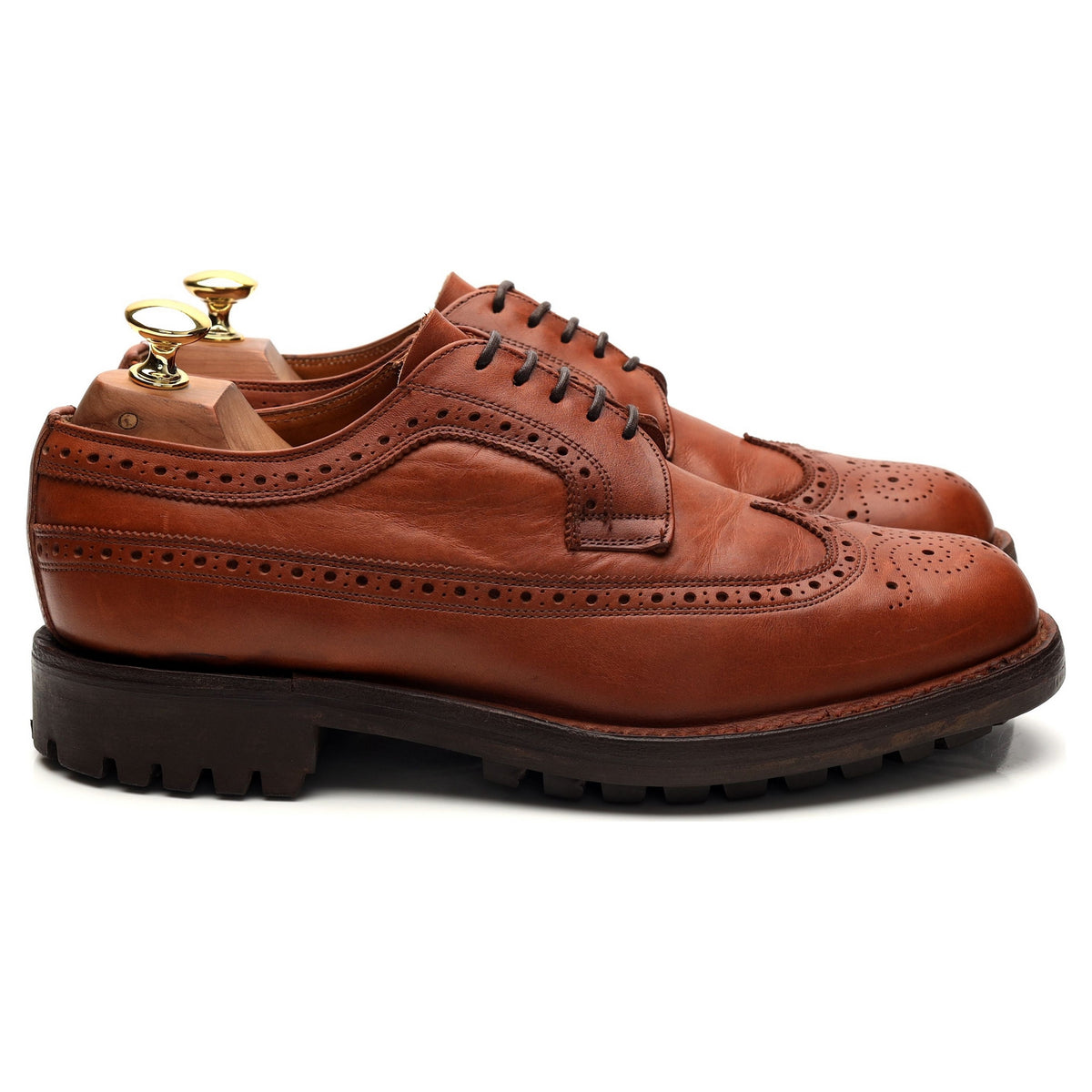 &#39;Keswick&#39; Tan Brown Leather Derby Brogues UK 6 G