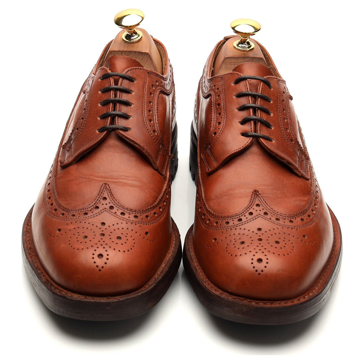 &#39;Keswick&#39; Tan Brown Leather Derby Brogues UK 6 G