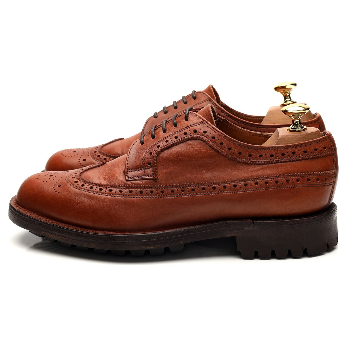 &#39;Keswick&#39; Tan Brown Leather Derby Brogues UK 6 G