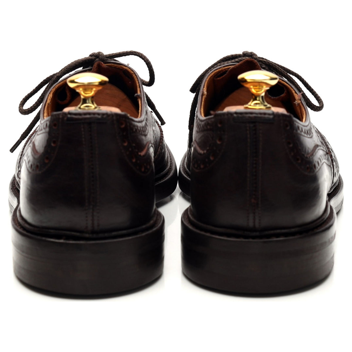 &#39;Bourton&#39; Dark Brown Kudu Leather Derby Brogues UK 11