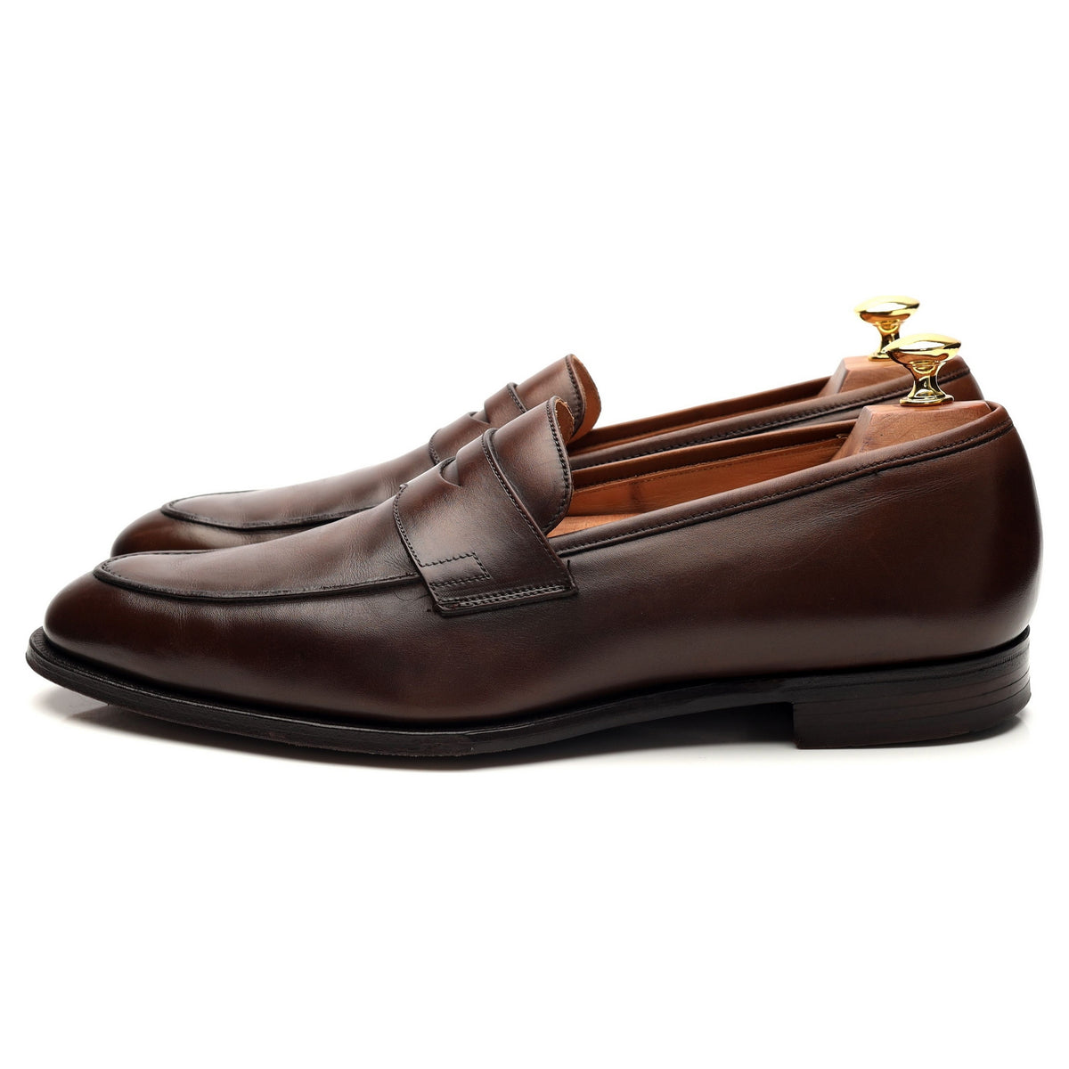 &#39;Crawford&#39; Dark Brown Leather Loafers UK 9.5 E