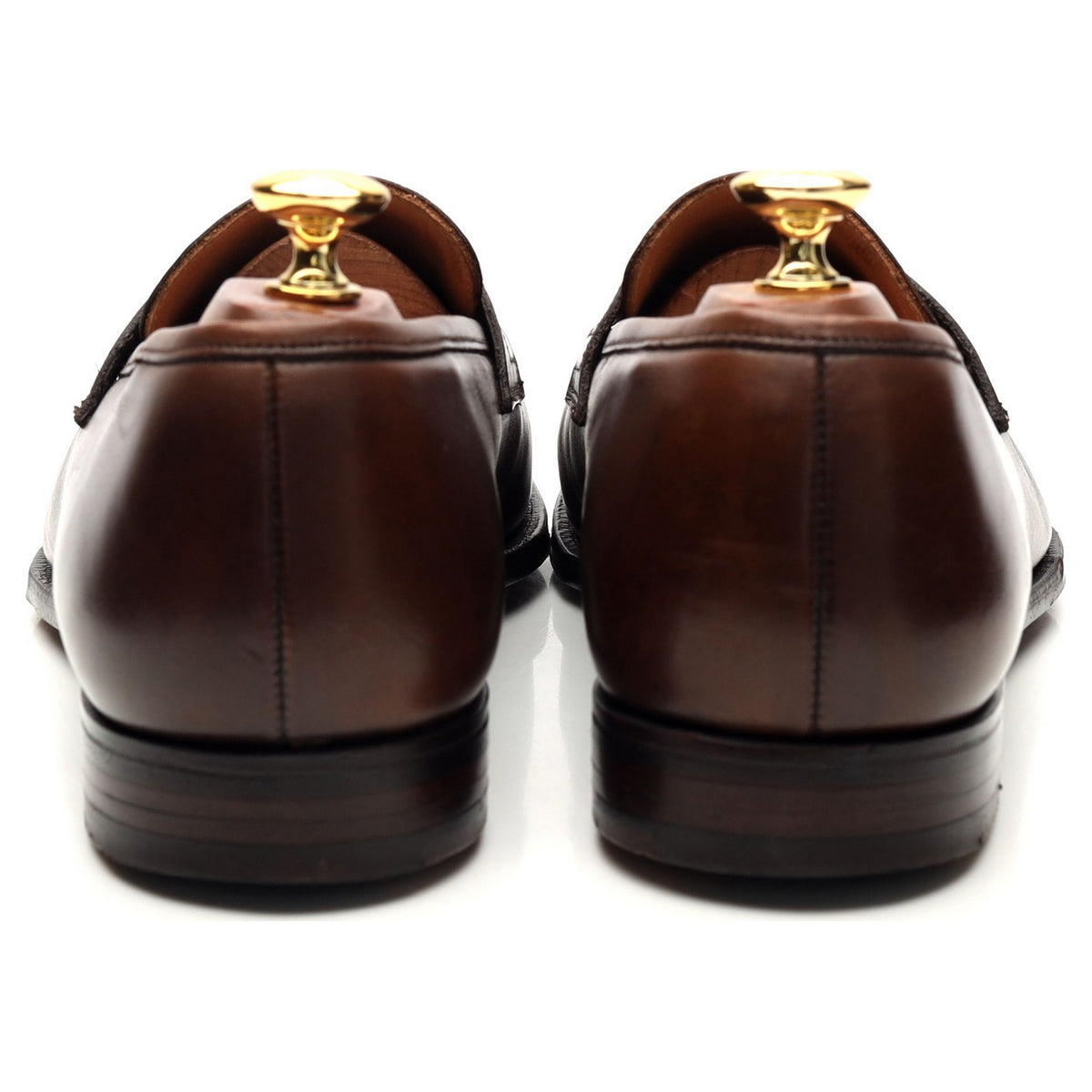 &#39;Crawford&#39; Dark Brown Leather Loafers UK 9.5 E