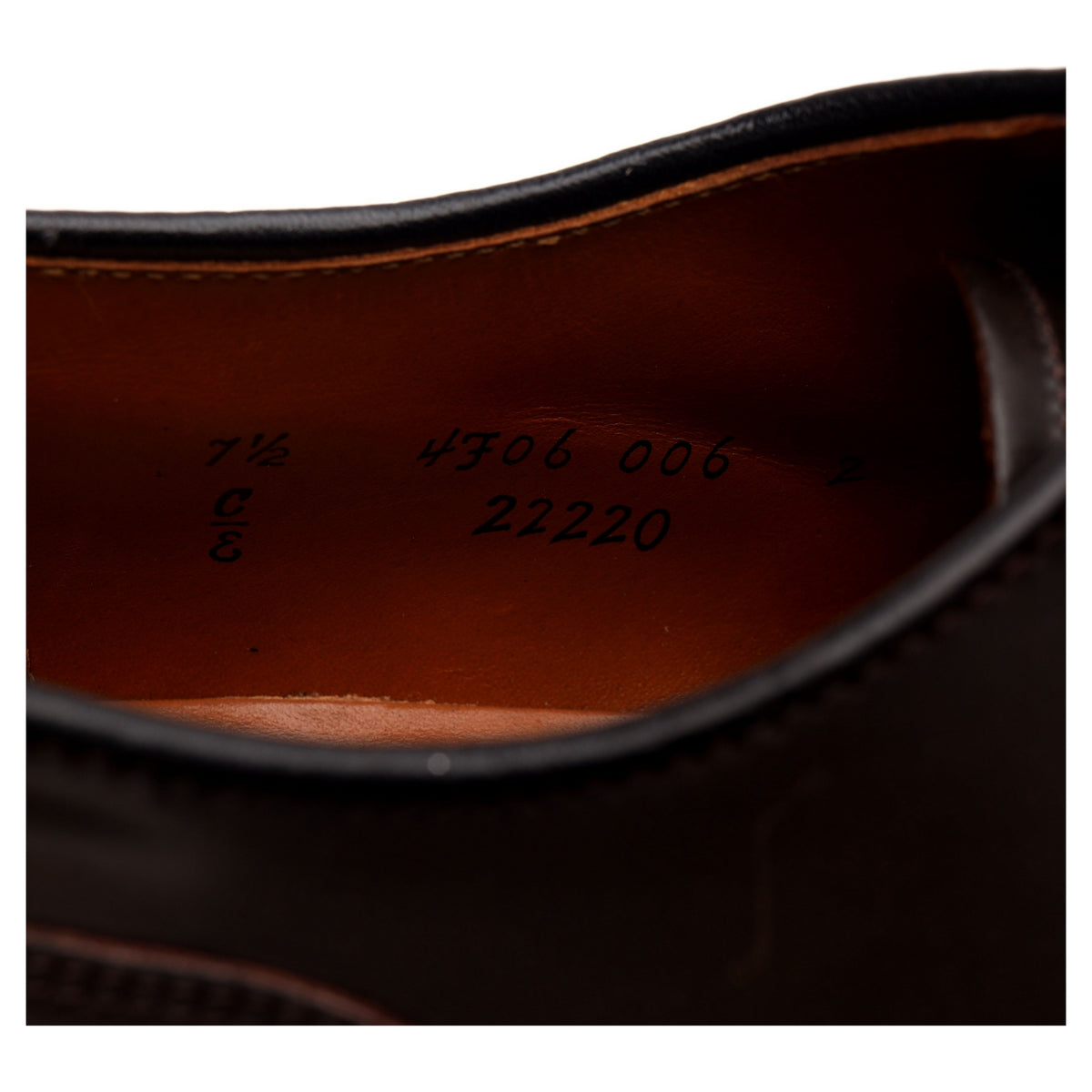 &#39;22220&#39; Dark Brown Cigar Cordovan Leather Split Toe Derby UK 6.5 US 7.5 E