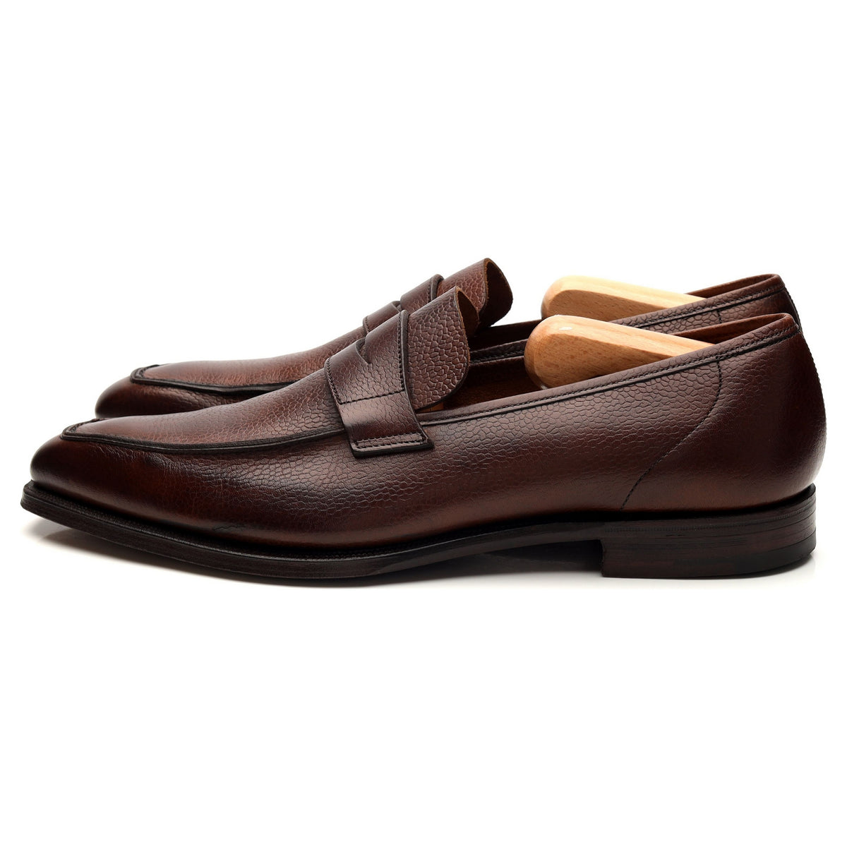 &#39;George&#39; Dark Brown Grain Leather Loafers UK 8.5 E