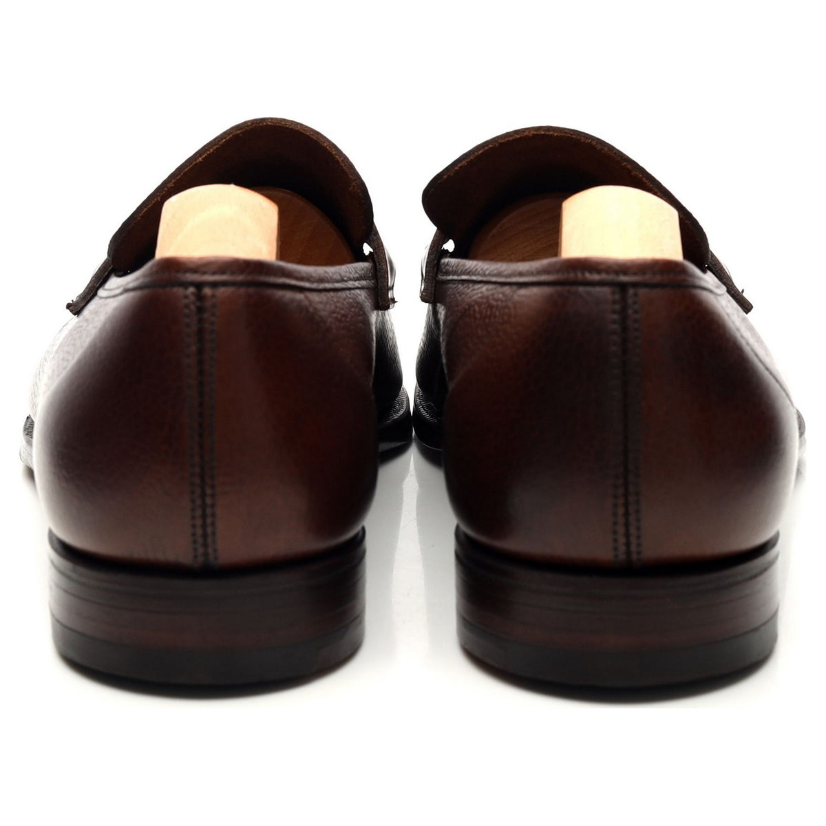 &#39;George&#39; Dark Brown Grain Leather Loafers UK 8.5 E