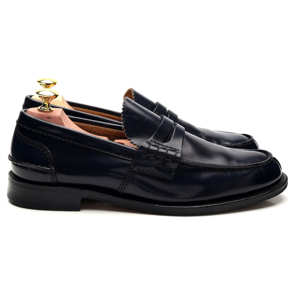 &#39;Tunbridge&#39; Navy Blue Leather Loafers UK 7 G