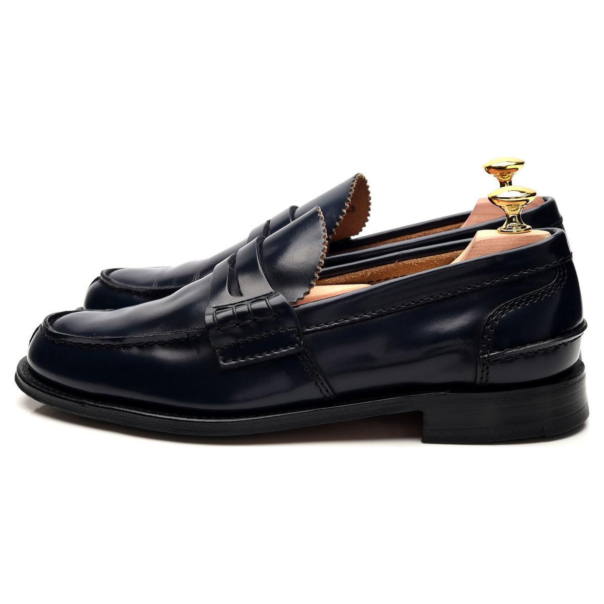 &#39;Tunbridge&#39; Navy Blue Leather Loafers UK 7 G