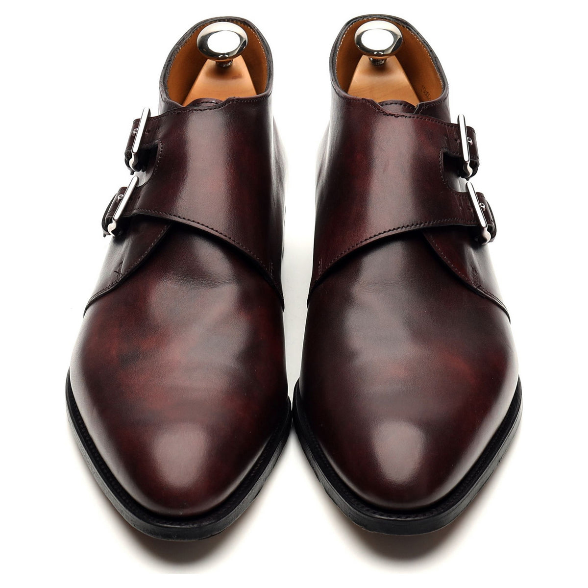 &#39;Lant&#39; Burgundy Museum Leather Monk Strap Boots UK 7 E