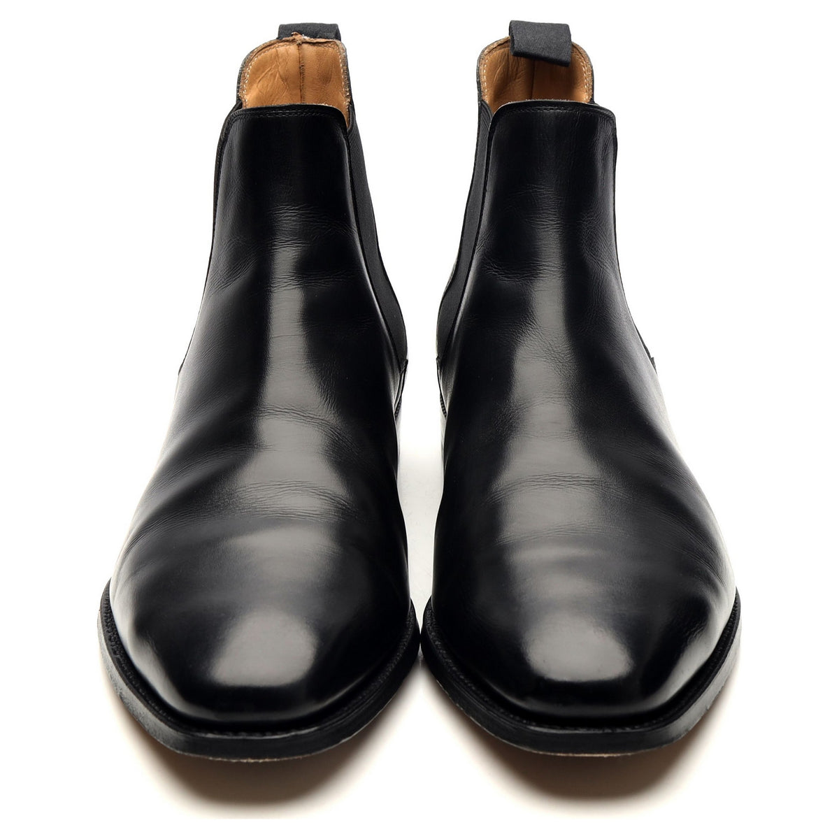 &#39;Chelsea&#39; Black Leather Boots UK 10.5 E