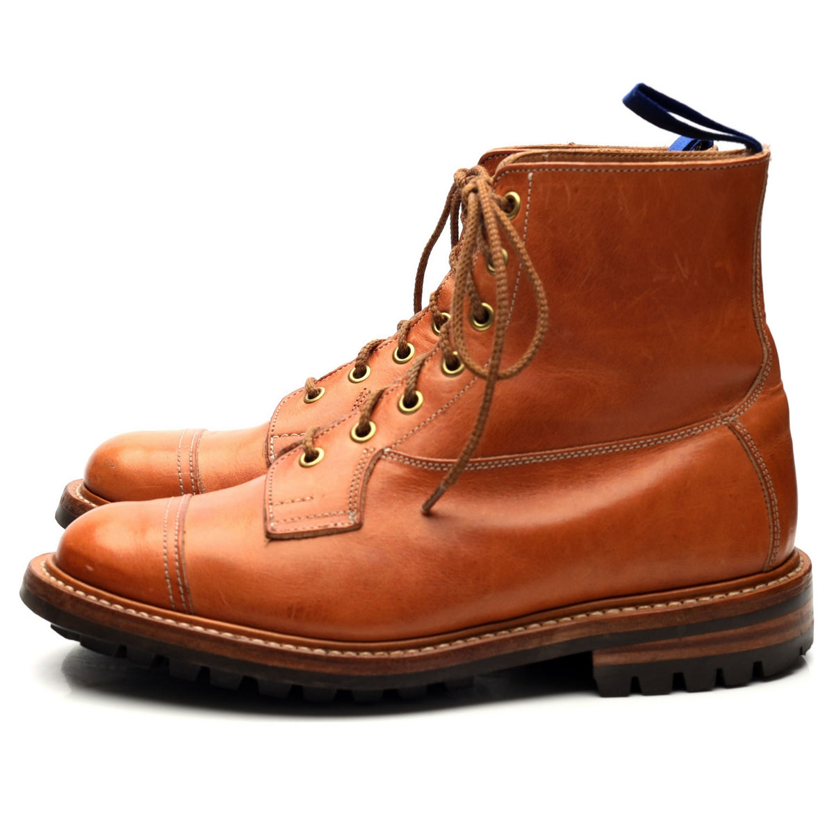 &#39;Allan&#39; Tan Brown Leather Boots UK 6