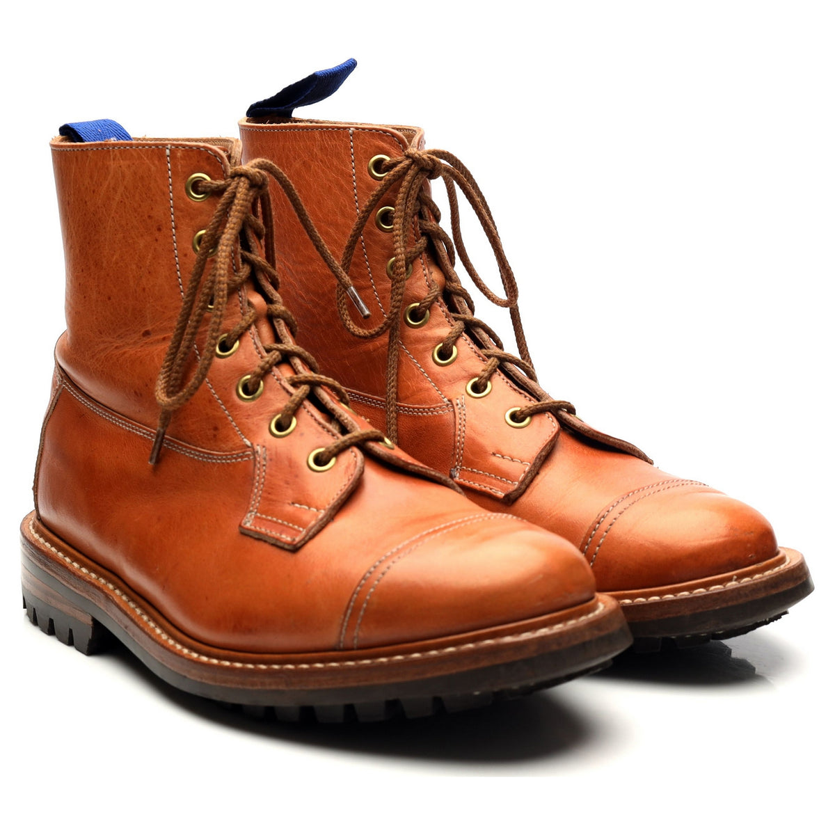 &#39;Allan&#39; Tan Brown Leather Boots UK 6