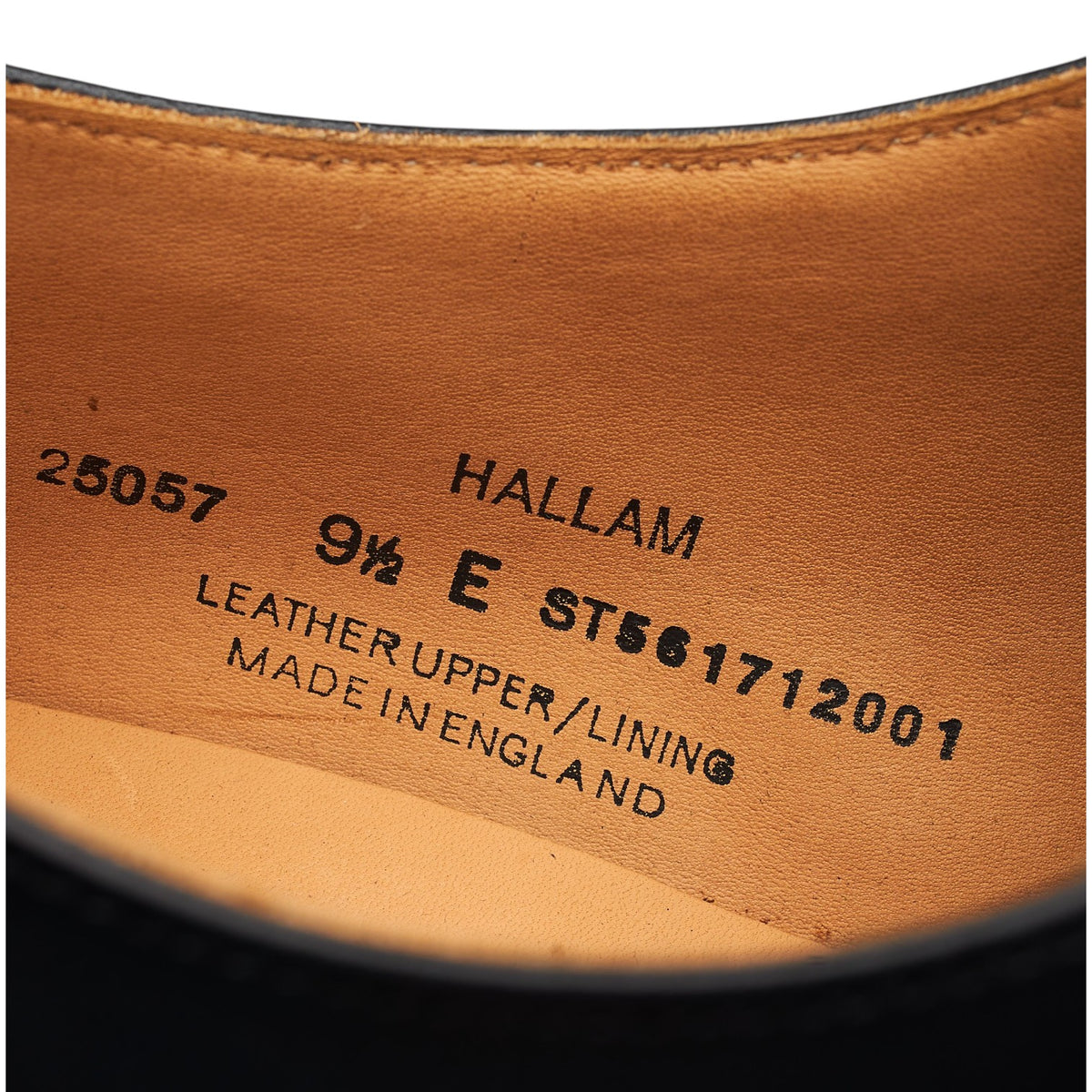 'Hallam' Black Leather Oxford UK 9.5 E