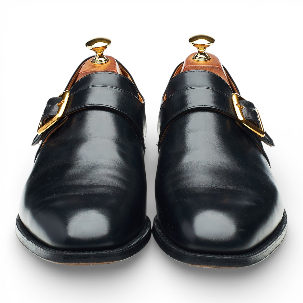 'Westbury' Black Leather Monk Strap UK 10 F