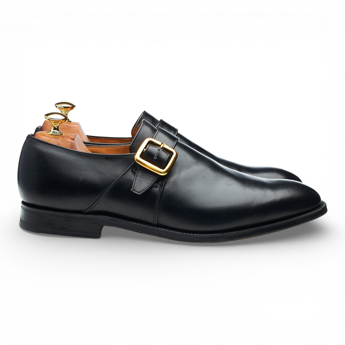 'Westbury' Black Leather Monk Strap UK 10 F