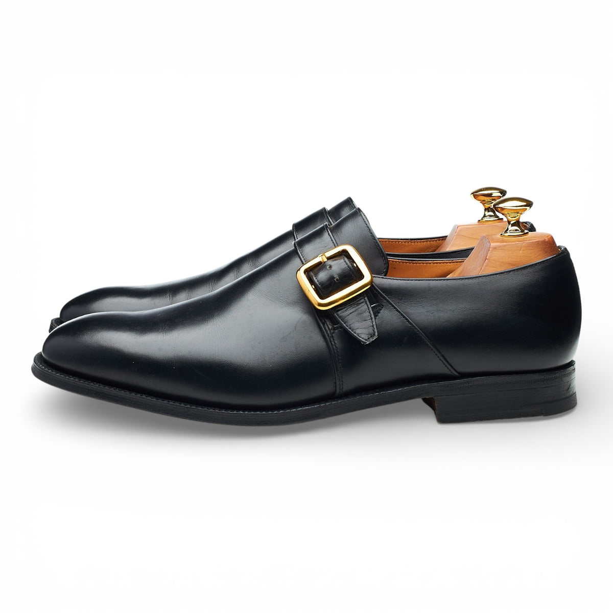 'Westbury' Black Leather Monk Strap UK 10 F