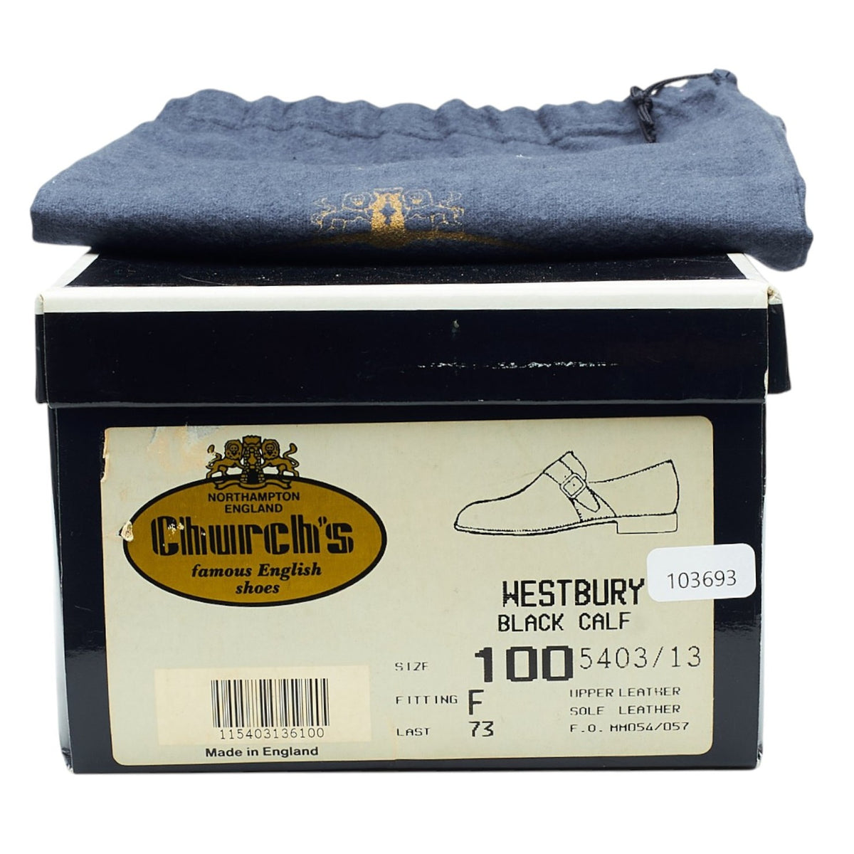 'Westbury' Black Leather Monk Strap UK 10 F