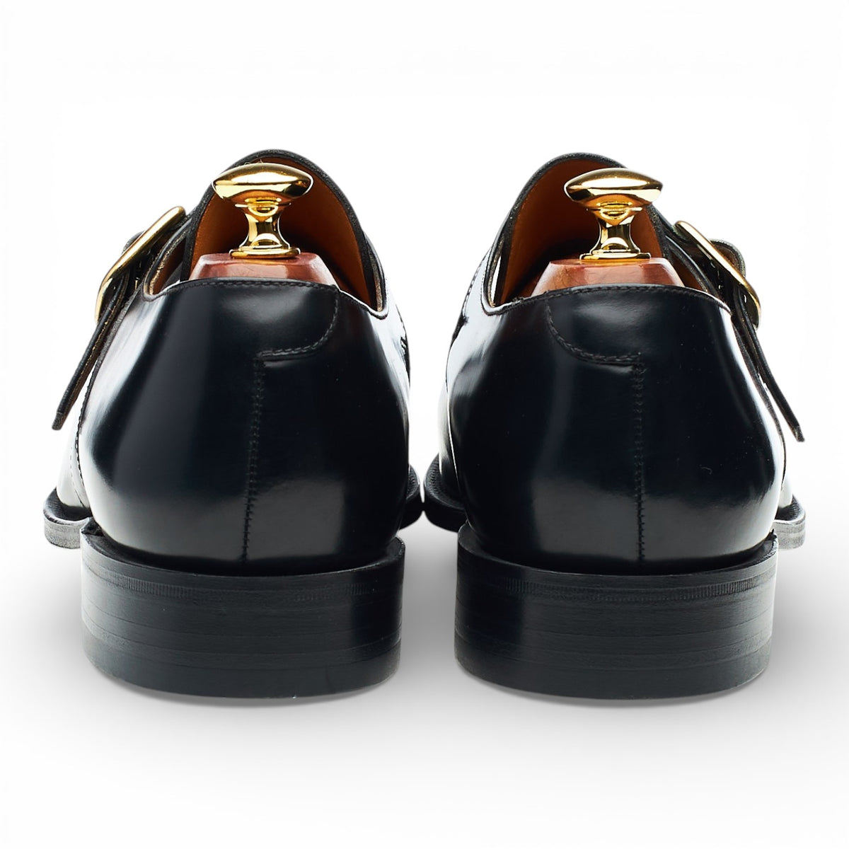 'Paisley' Black Leather Monk Strap UK 9.5 F