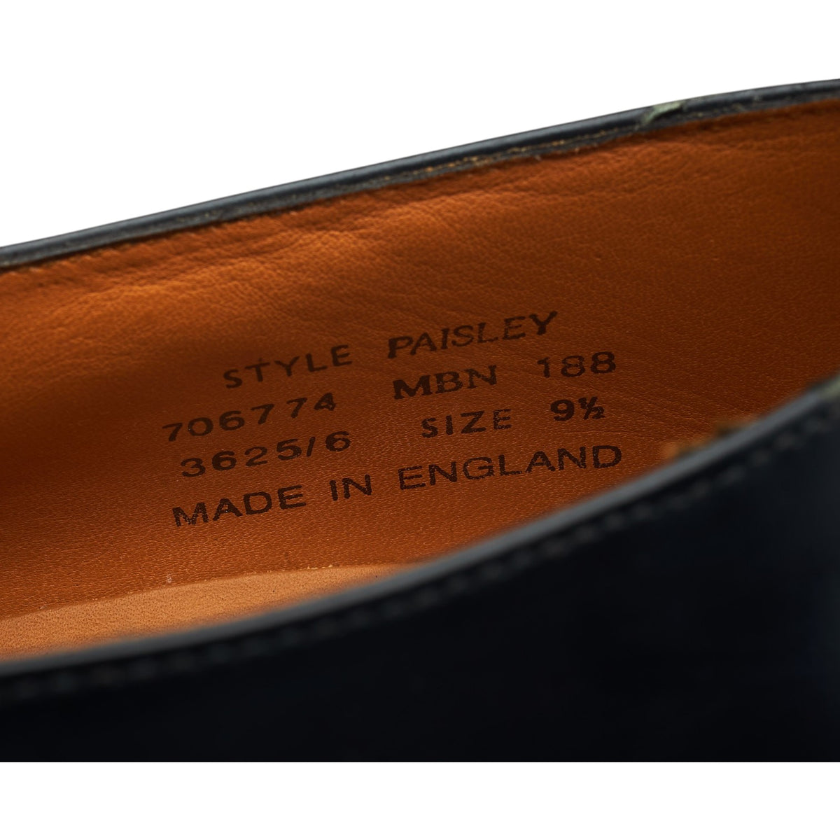 'Paisley' Black Leather Monk Strap UK 9.5 F