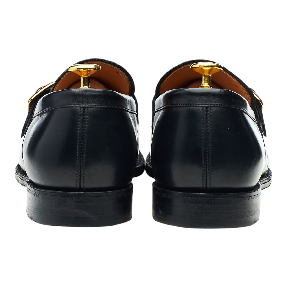 'Caldbeck' Black Leather Monk Strap Loafers UK 9 F