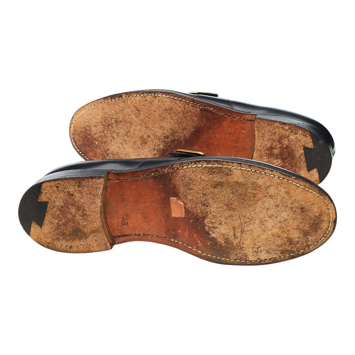 'Caldbeck' Black Leather Monk Strap Loafers UK 9 F