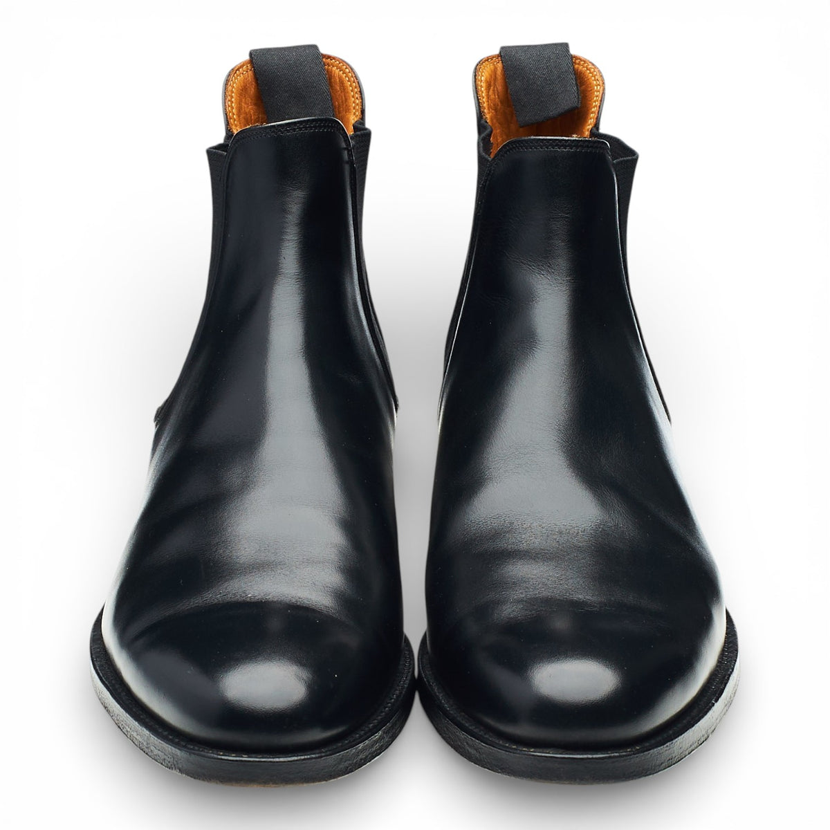 'Chelsea' Black Leather Chelsea Boots UK 8 E