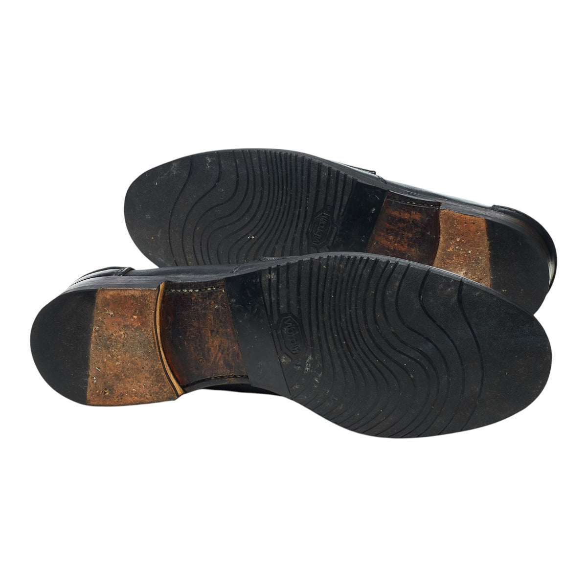 'Pembrey' Black Leather Unlined Loafers UK 11 G