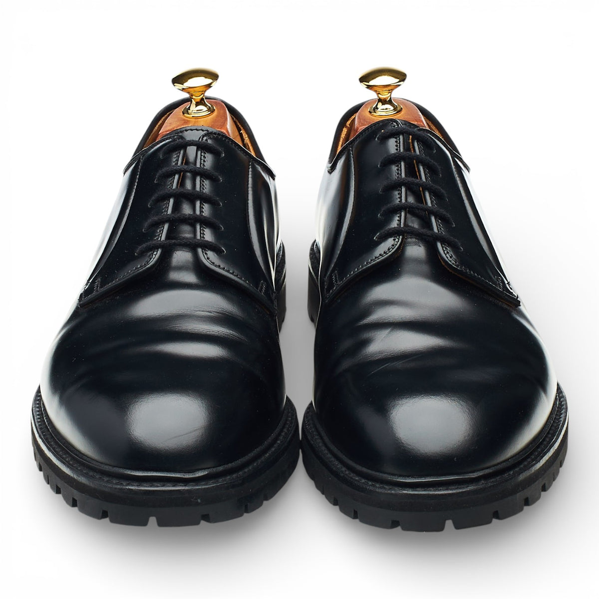 'Lanark 3' Black Leather Derby UK 10 E