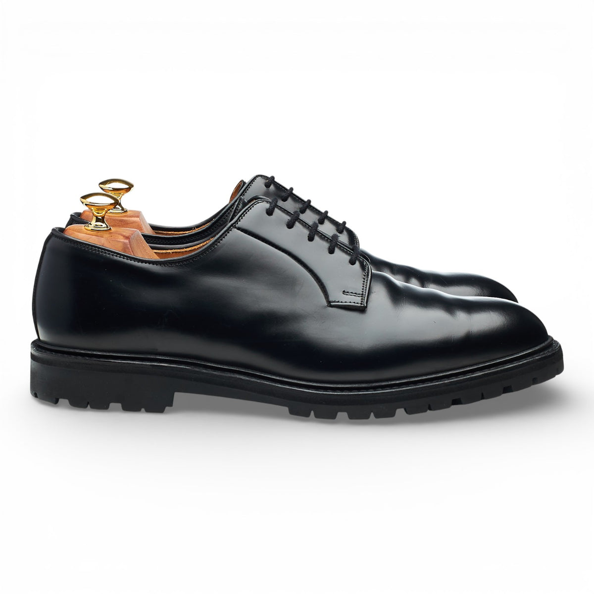 'Lanark 3' Black Leather Derby UK 10 E